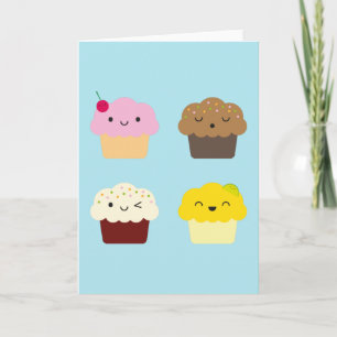 Kawaii Cupcakes Card