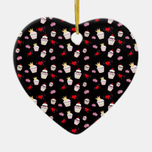 Kawaii Cupcakes Pattern accessories Ceramic Ornament