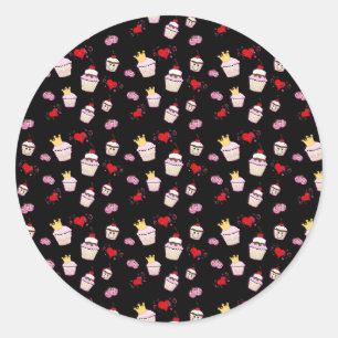 Kawaii Cupcakes Pattern accessories Classic Round Sticker