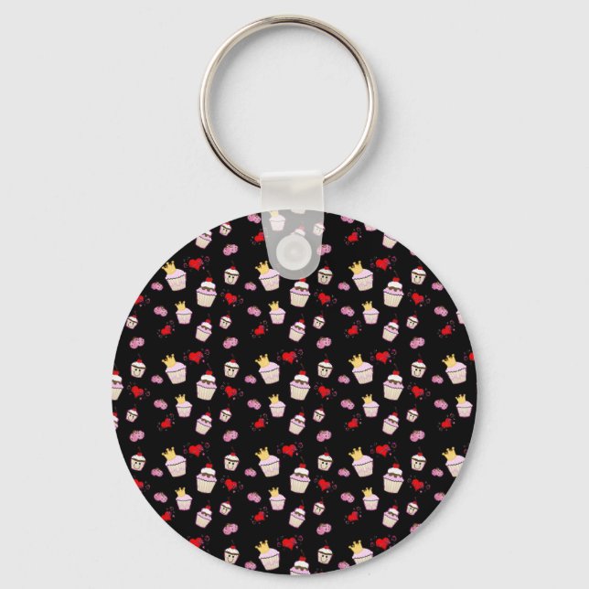 Kawaii Cupcakes Pattern accessories Keychain (Front)