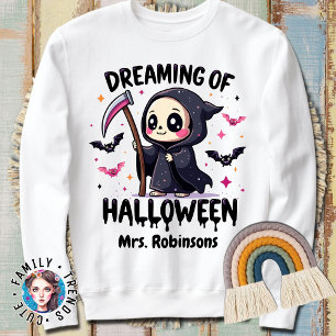 Kawaii Custom Name Dreaming of Halloween Sweatshirt