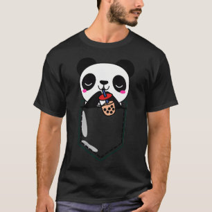 Kawaii Cute Adorable Panda Enjoying Bubble Tea T-Shirt