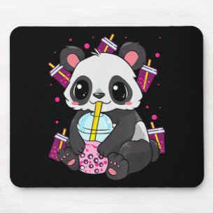 Kawaii Cute Anime Panda Boba Bubble Tea Otaku Men  Mouse Pad