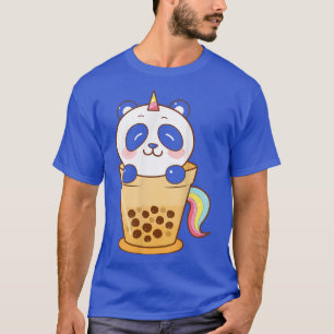 Kawaii Cute Anime Panda Boba Bubble Tea Otaku Men  T-Shirt