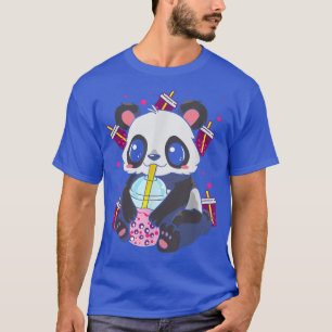 Kawaii Cute Anime Panda Boba Bubble Tea Otaku Men  T-Shirt