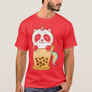 Kawaii Cute Anime Panda Boba Bubble Tea Otaku Men T-Shirt