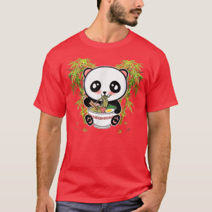 Kawaii Cute Anime Panda Otaku Japanese Ramen Noodl T-Shirt