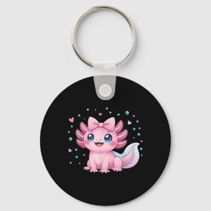 Kawaii Cute Axolotl Coquette Bow Women Girls Kids Keychain