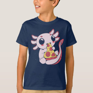 Kawaii cute axolotl PIZZALOTL pizza lover kids T-Shirt