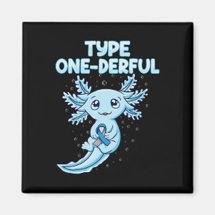 Kawaii Cute Axolotl Type Onederful T1d Diabetes Aw Magnet