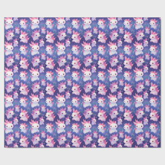 Kawaii Cute Baby Axolotls Wrapping Paper
