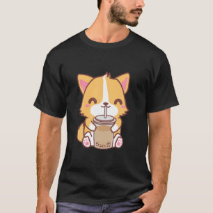 Kawaii Cute Boba Corgi Dog Classic Bubble Pearl Mi T-Shirt