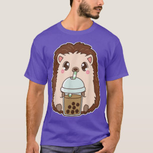 Kawaii Cute Boba Hedgehog Classic Bubble Pearl Mil T-Shirt