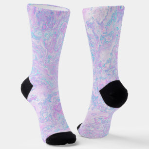 Kawaii Cute Boho Swirly Pastel Cotton Candy Marble Socks