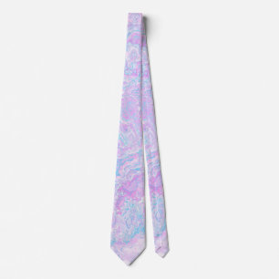 Kawaii Cute Boho Swirly Pastel Cotton Candy Marble Tie
