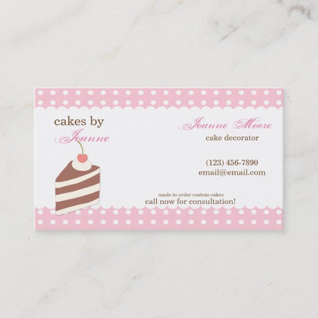 Kawaii CUTE Carte de visite boulangerie de gâteau (Devant)