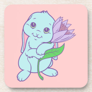 Kawaii Cute Cartoon Bunny Rabbit Flower Coaster