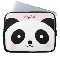 Kawaii Cute Cartoon Panda Bear Custom Name Pink