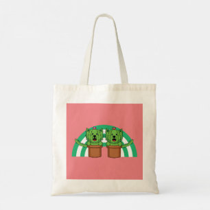 Kawaii Cute Cat Cactus Plant Pet Tote Bag