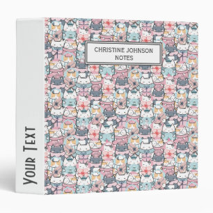 Kawaii Cute Cat Pattern (3) Binder
