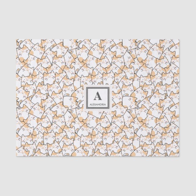 Kawaii Cute Cat Pattern Tissue Paper (Front)