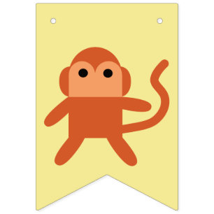 Kawaii Cute Cheeky Monkey Bunting Flags