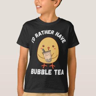 Kawaii Cute Chicken Bubble Tea Japanese Anime Bo  T-Shirt