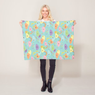Kawaii Cute Cloud Sun Moon Gender Neutral Pattern Fleece Blanket