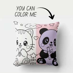 Kawaii Cute Colouring Book Pillow