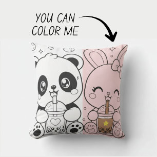 Kawaii Cute Colouring Book Pillow