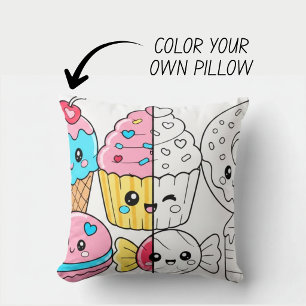 Kawaii Cute Colouring Book Pillow