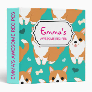 Kawaii Cute Corgi dog simple illustration pattern Binder