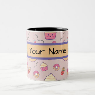 Kawaii Cute Custom Gift Personalised Birthday Two-Tone Coffee Mug