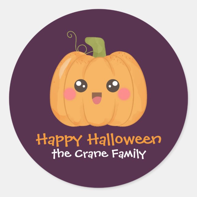 Kawaii Cute Custom Halloween Gift Tag Party Favour (Front)