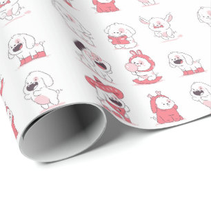  kawaii cute dog  design wrapping paper