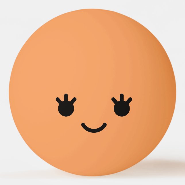 Kawaii Cute Funny Face. Emoji. Emoticon. Ping Pong Ball (Back)