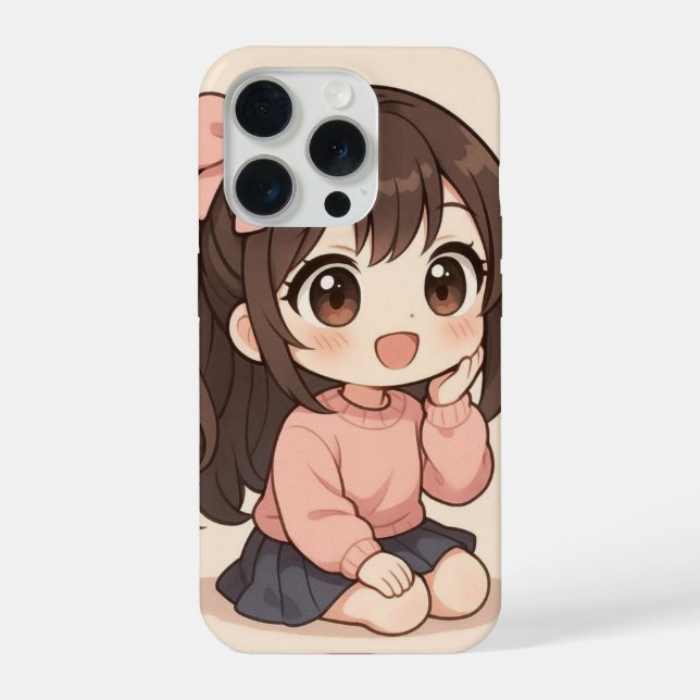 Kawaii Cute Girl iPhone Case (Back)