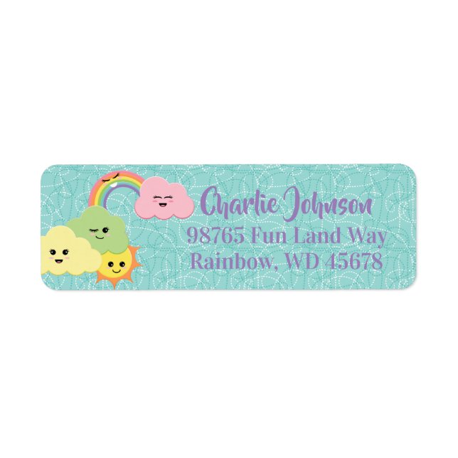 Kawaii Cute Happy Sun Clouds Rainbow (Front)