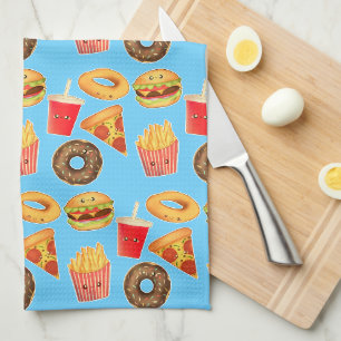 Kawaii Cute Junk Food Kitchen Towel