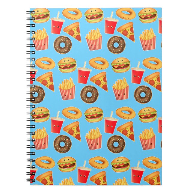 Kawaii Cute Junk Food  Notebook (Front)