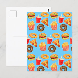 Kawaii Cute Junk Food  Postcard