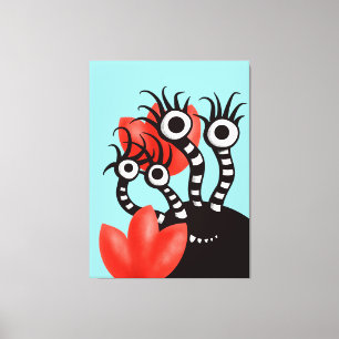 Kawaii Cute Monster Kids Canvas Print