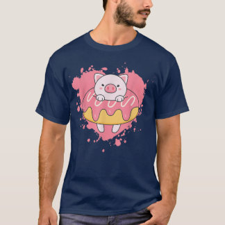 Kawaii Cute Pig Doughnut Japanese Anime Doughnut 3 T-Shirt