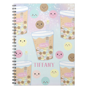Kawaii Cute Rainbow Bubble Tapioca Pearl Milk Tea Notebook