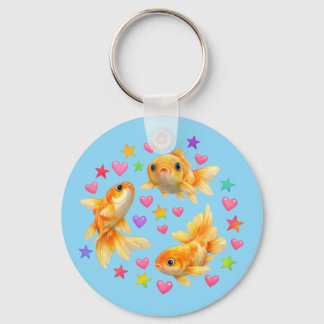 kawaii cute y2k rainbow goldfish  keychain