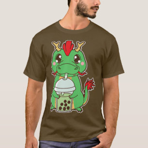 Kawaii Cute Zodiac Boba Dragon Matcha Green Bubble T-Shirt