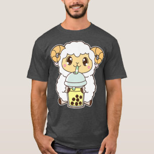 Kawaii Cute Zodiac Boba Goat Banana Bubble Pearl M T-Shirt