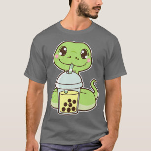 Kawaii Cute Zodiac Boba Snake Yellow Bubble Pearl T-Shirt