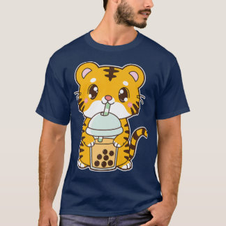 Kawaii Cute Zodiac Boba Tiger Mango Bubble Pearl M T-Shirt