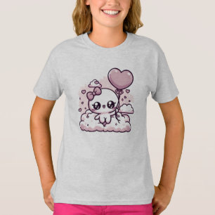 Kawaii Cutie with a Heart Balloon T-Shirt